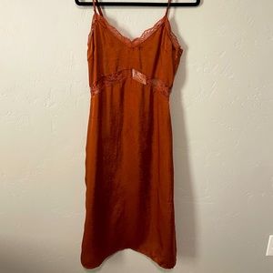 Lace Trim Midi Dress